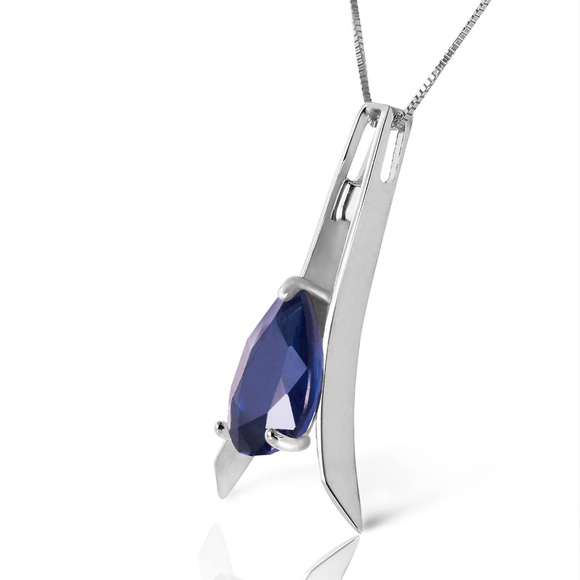 14K. SOLID GOLD NECKLACE WITH NATURAL SAPPHIRE